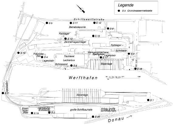 Lageplan der Werft Korneuburg (schematisch)